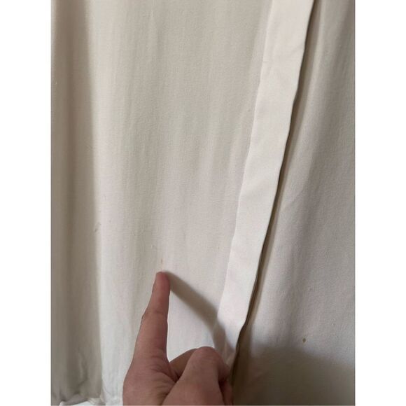 Alice+Olivia Employed Long Sleeve Stand-Up Collar White Button Down Blouse Sz S - Picture 6 of 11